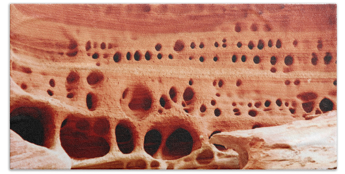 Abstract Bath Towel featuring the photograph Sandstone Designs by Aidan Moran