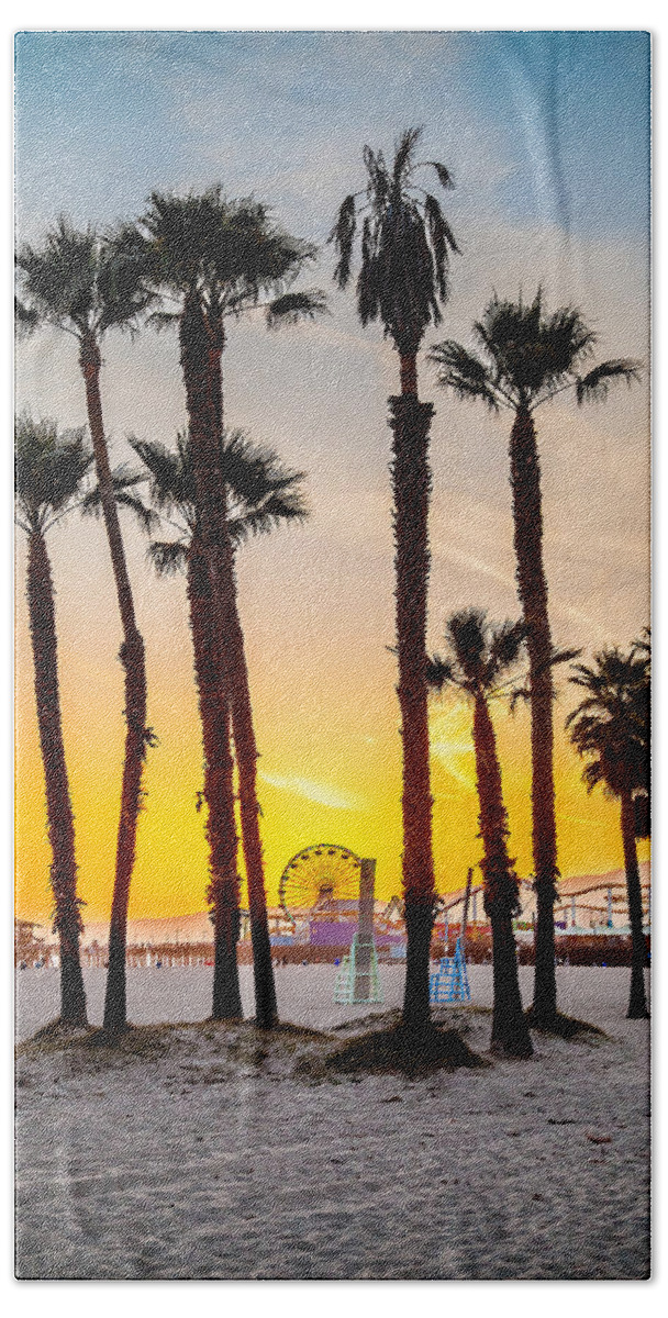 Los Angeles Bath Sheet featuring the photograph Santa Monica Palms by Az Jackson