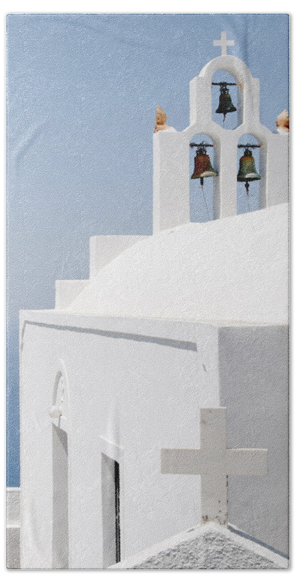 Greece Bath Towel featuring the photograph Santorini Bells by Darin Volpe
