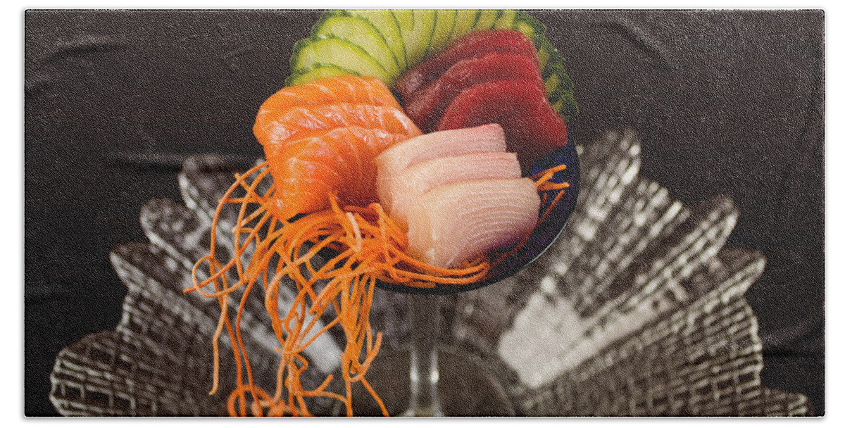 Asian Hand Towel featuring the photograph Sashimi Cocktail by Raul Rodriguez