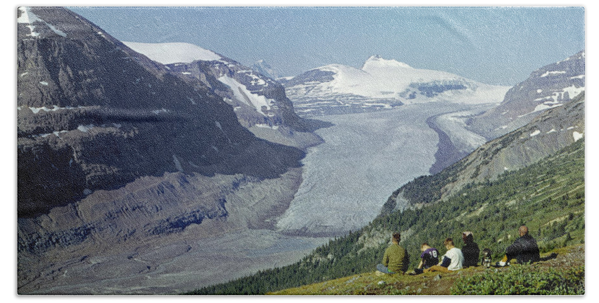 Saskatchewan Glacier Bath Towel featuring the photograph 1M3617-Saskatchewan Glacier in 1971 by Ed Cooper Photography
