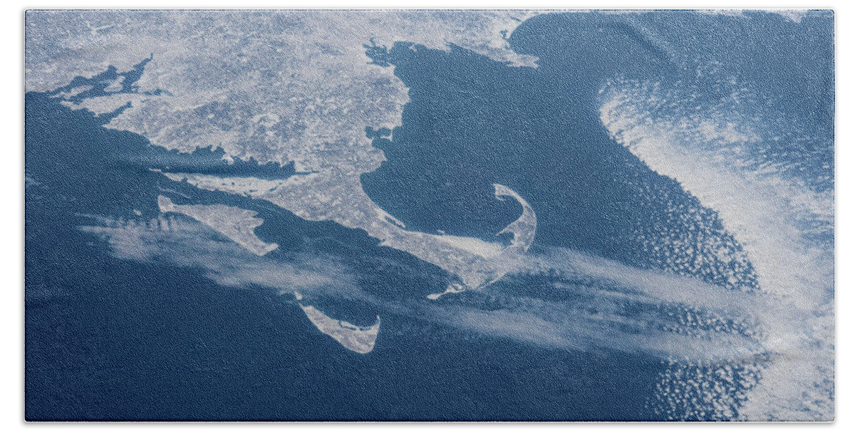 Photography Bath Towel featuring the photograph Satellite View Of Cape Cod Area by Panoramic Images