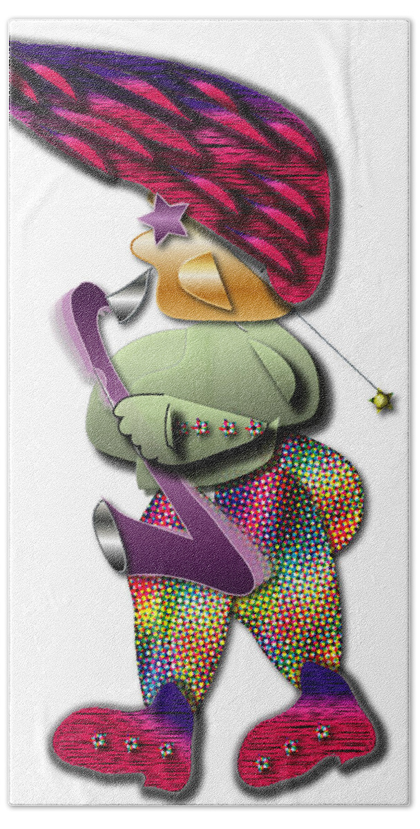 Saxophone Player Hand Towel featuring the digital art Sax Man by Marvin Blaine