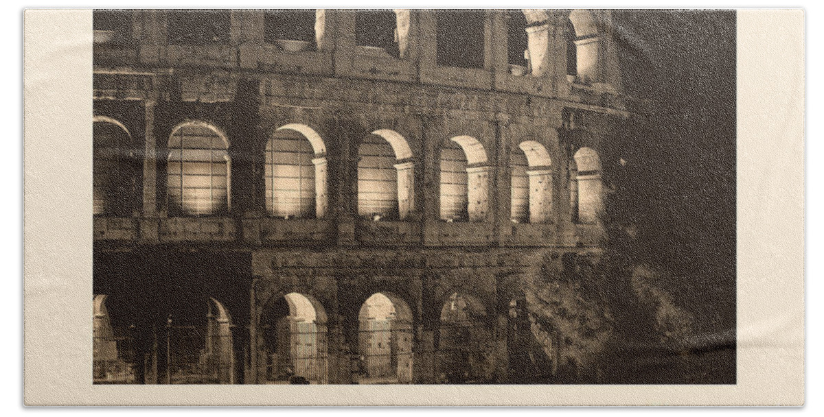 German Bath Towel featuring the photograph Schone Feiertage with Colosseum by Prints of Italy