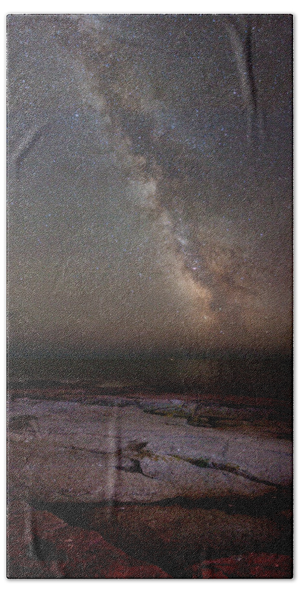 Schoodic Bath Towel featuring the photograph Schoodic Point Milky Way 6149 by Brent L Ander