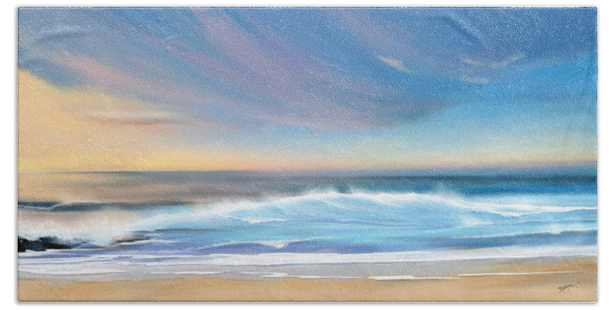 Ocean Canvas Bath Towel featuring the digital art Sea coast escape by Anthony Fishburne