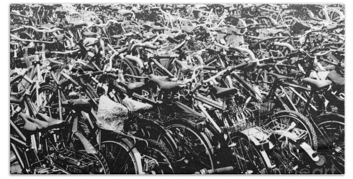 Bikes Bath Towel featuring the photograph Sea of Bicycles 3 by Joey Agbayani