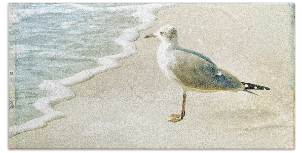 Seagull Bath Towel featuring the photograph Marco Island Seagull by Karen Lynch