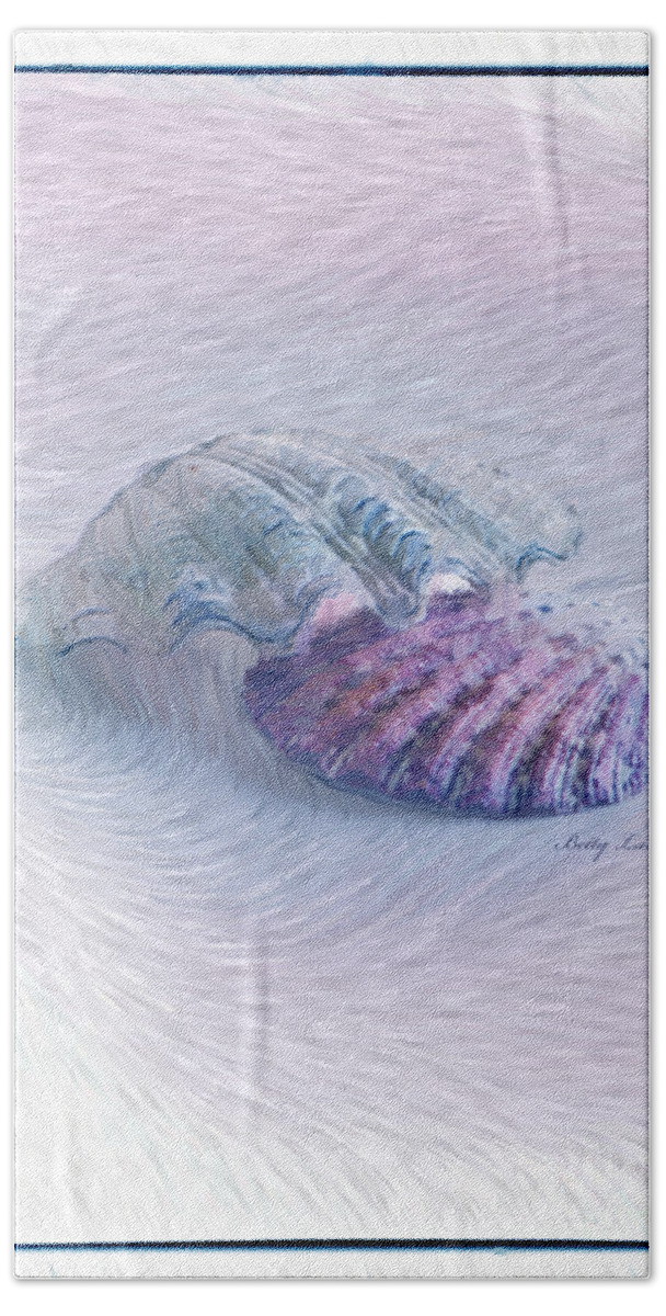 Seashells Bath Towel featuring the photograph Seashells in Purple by Betty LaRue