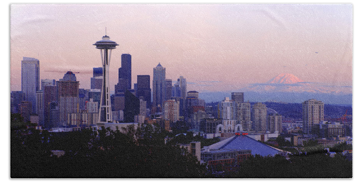 Seattle Hand Towel featuring the photograph Seattle Dawning by Chad Dutson