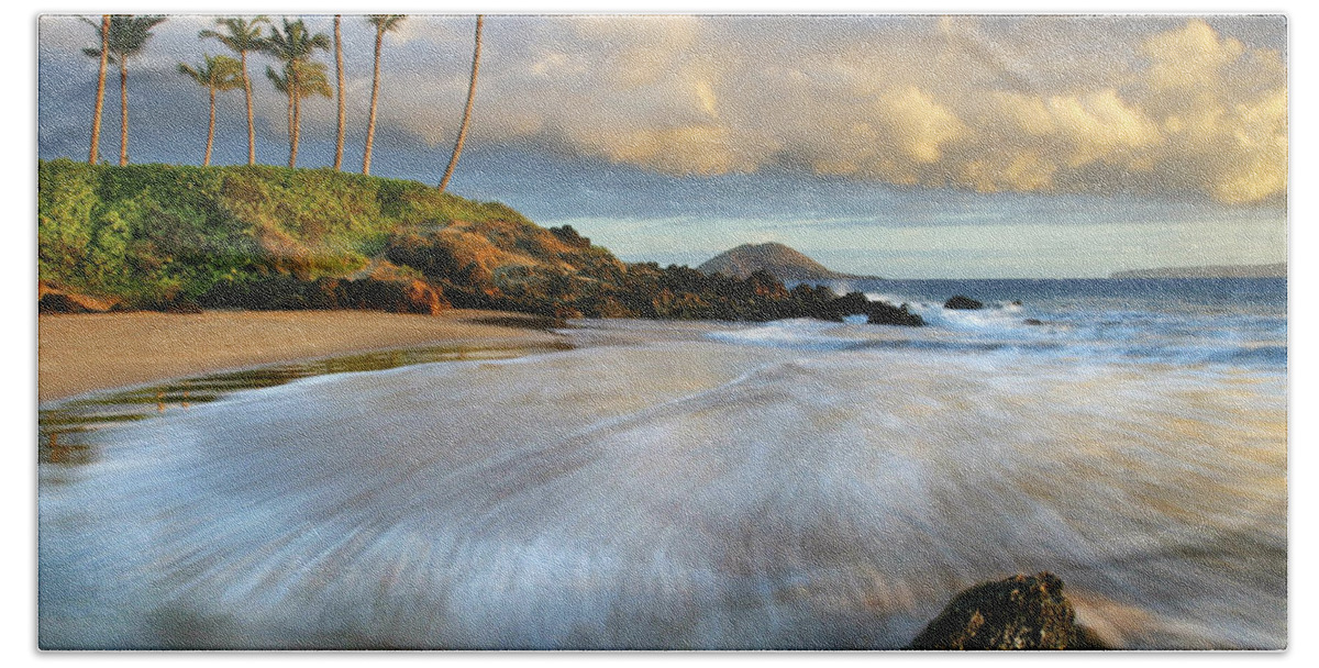 Afterglow Hand Towel featuring the photograph Secret Beach 5 by M Swiet Productions
