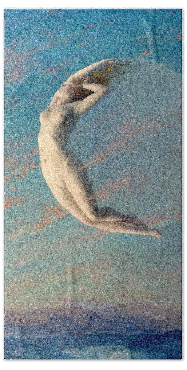 Albert Aublet Bath Towel featuring the painting Selene by Albert Aublet