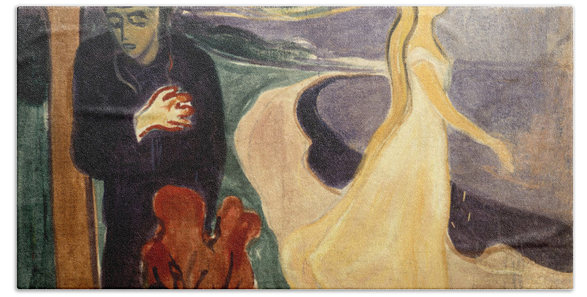 Edvard Munch Bath Towel featuring the painting Separation by Edvard Munch