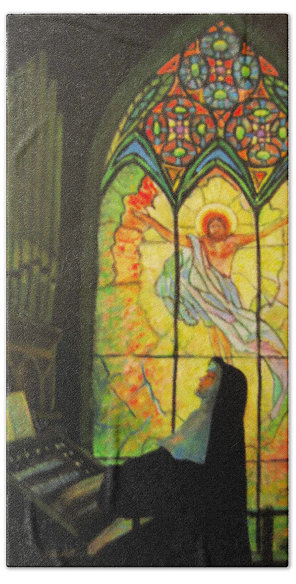 Catholic Hand Towel featuring the painting Serenity by Donna Tucker