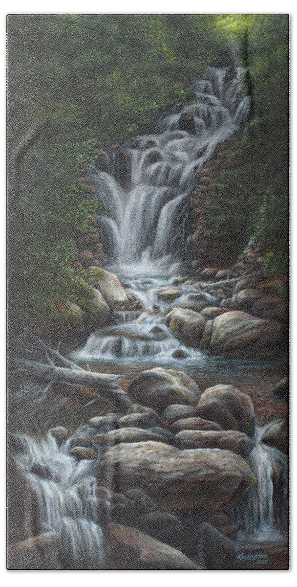 Landscape Hand Towel featuring the painting Serenity by Kim Lockman