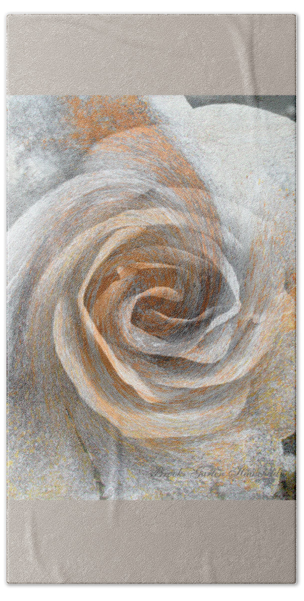 Abstract Hand Towel featuring the photograph Set in Stone - Rose Art and Photography - Manipulated Flower by Brooks Garten Hauschild