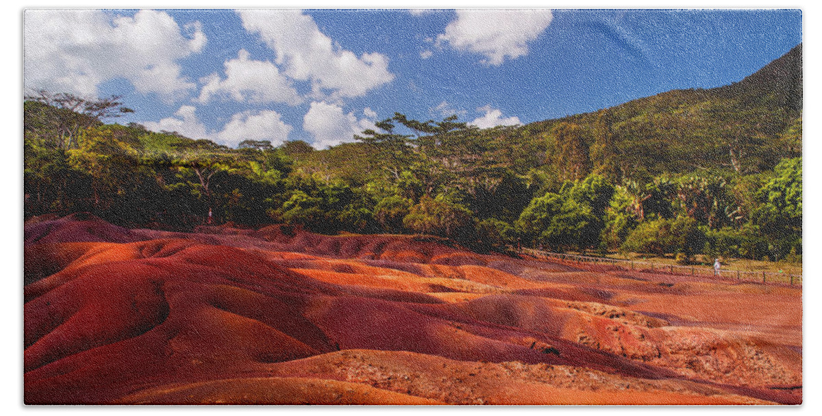 Mauritius Bath Towel featuring the photograph Seven Colored Earth in Chamarel 1. Mauritius by Jenny Rainbow