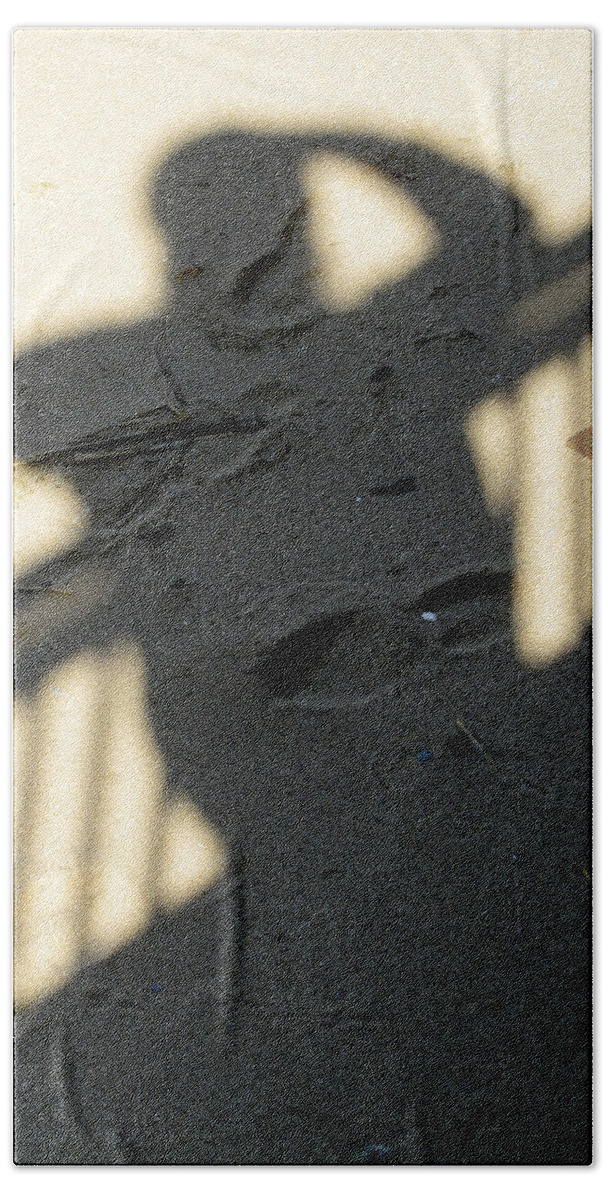 Nature Bath Towel featuring the photograph Shadow in the Sand by Bob Slitzan