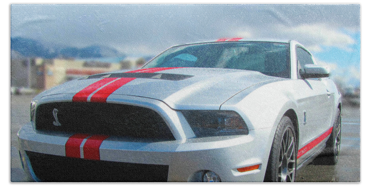 Ford Mustang Cobra Bath Towel featuring the digital art Shelby by Gary Baird