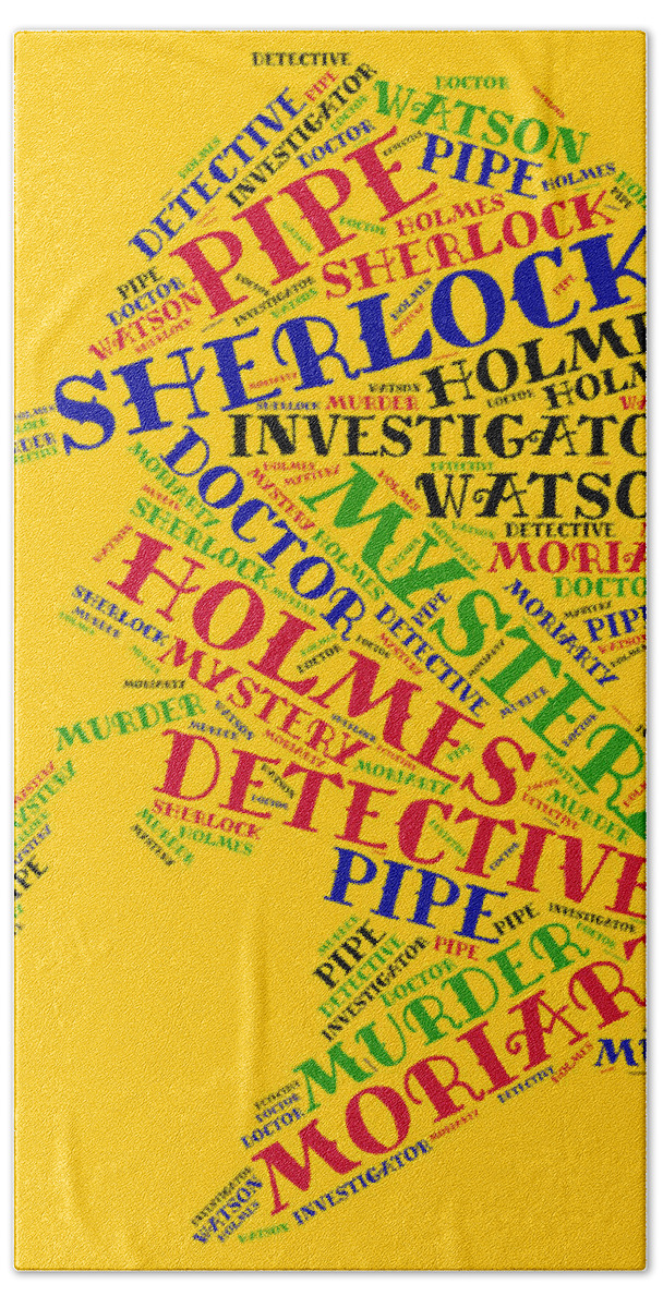 Sherlock Bath Towel featuring the painting Sherlock Holmes by Bruce Nutting