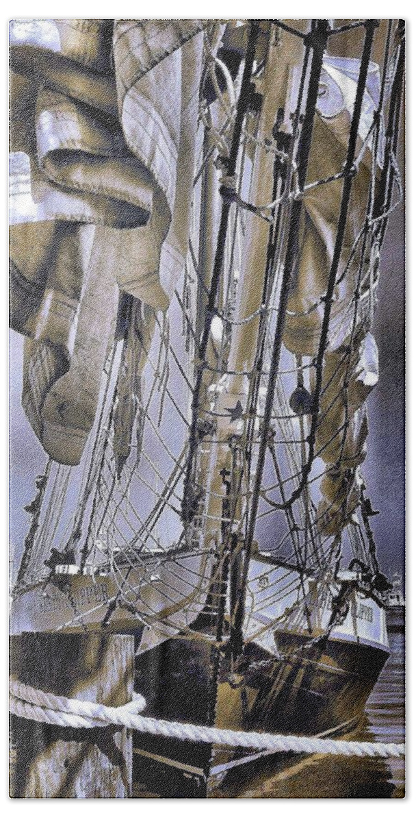 Sailboats Hand Towel featuring the photograph Shining Sea by Robert McCubbin