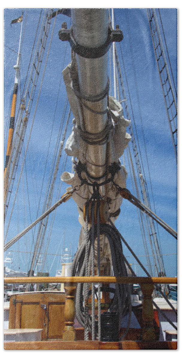 Mast Bath Towel featuring the photograph Ship Shape in Key West by Bob Slitzan