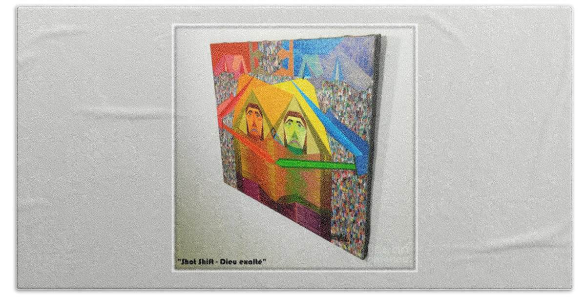 Spirituality Hand Towel featuring the painting Shot Shift - Dieu Exalte 2 by Michael Bellon