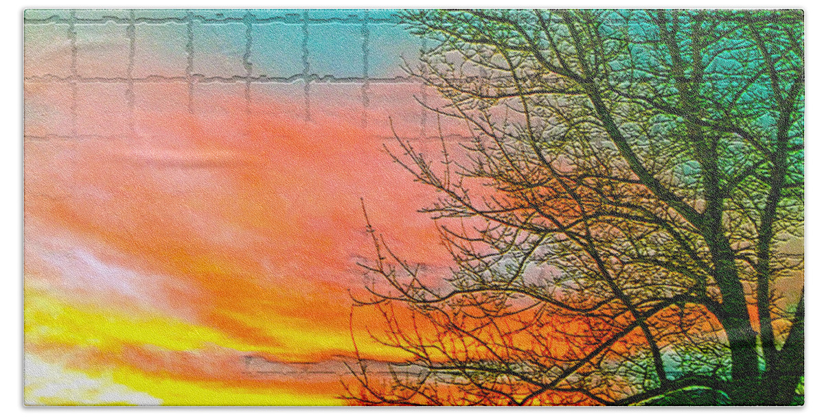  Tioga Pass Photographs Bath Towel featuring the photograph Sierra Sunset Cubed by Mayhem Mediums