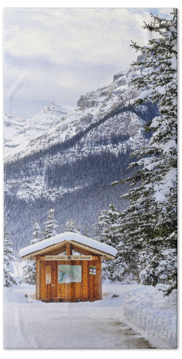 Lake Louise Hand Towel featuring the photograph Silent Winter by Evelina Kremsdorf