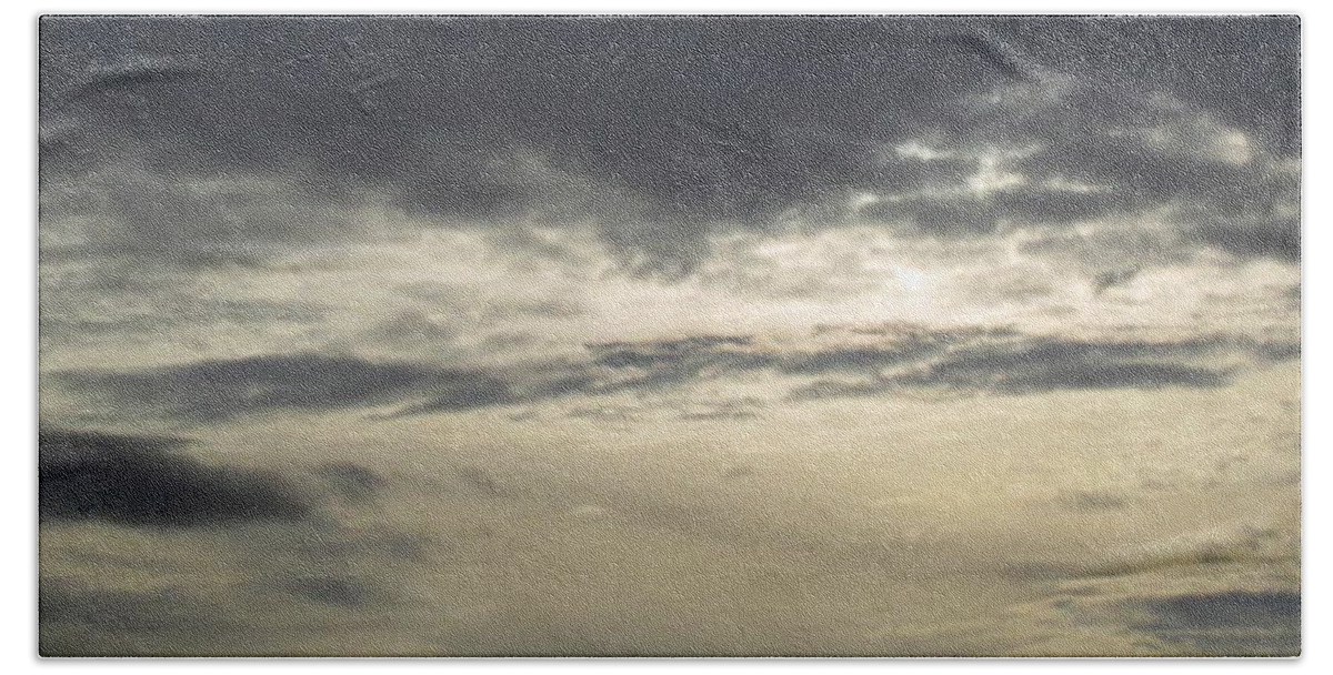 Silver Sky Silver Skyscape Gray Skyscape Gray Clouds Silver Clouds Atmosphere Art Grey Skies Silver Cloudscape Stormy Sky November Sky Northeast Us Weather Grayscape Bad Weather Autumn Weatherscape Bath Towel featuring the photograph Silver Sky by Joshua Bales