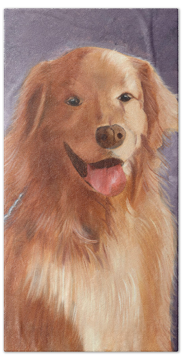 Pets Bath Towel featuring the painting Sir Angus by Kathie Camara