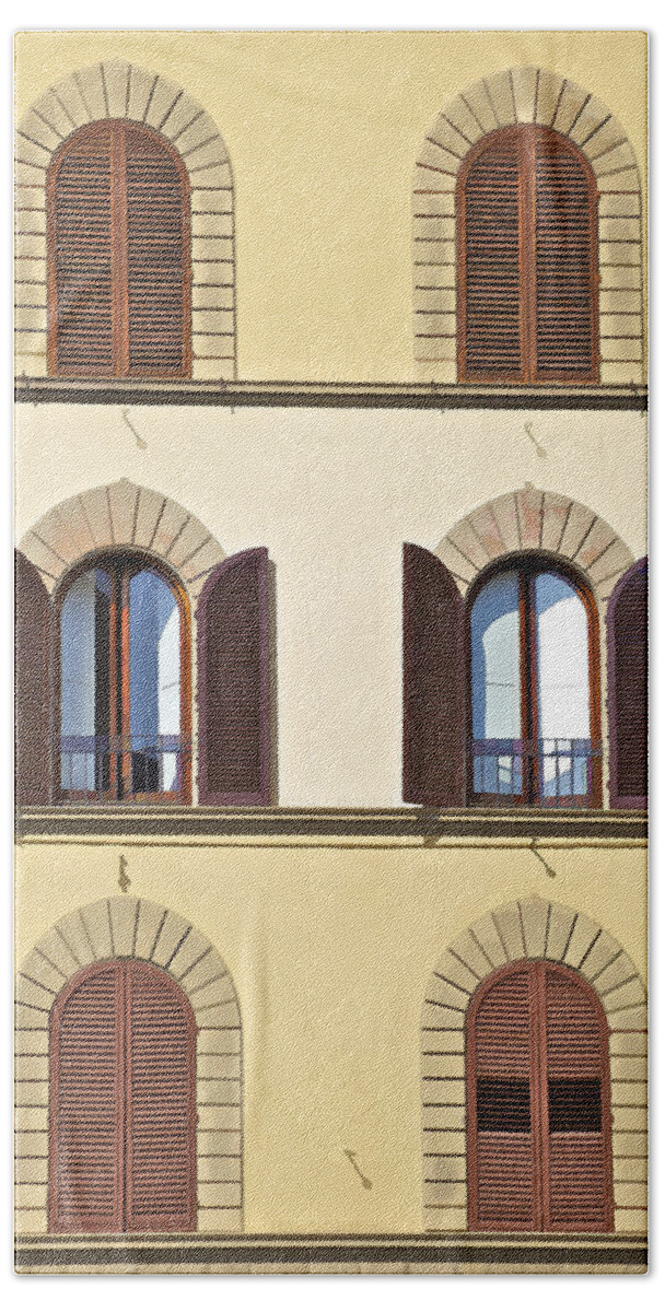 Window Bath Towel featuring the photograph Six Windows of Florence by David Letts