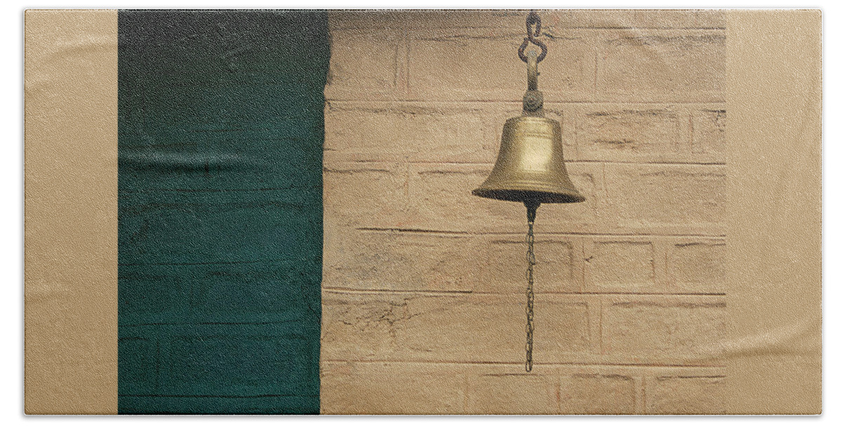 Abstract Bath Towel featuring the photograph SKC 0005 Doorbell by Sunil Kapadia