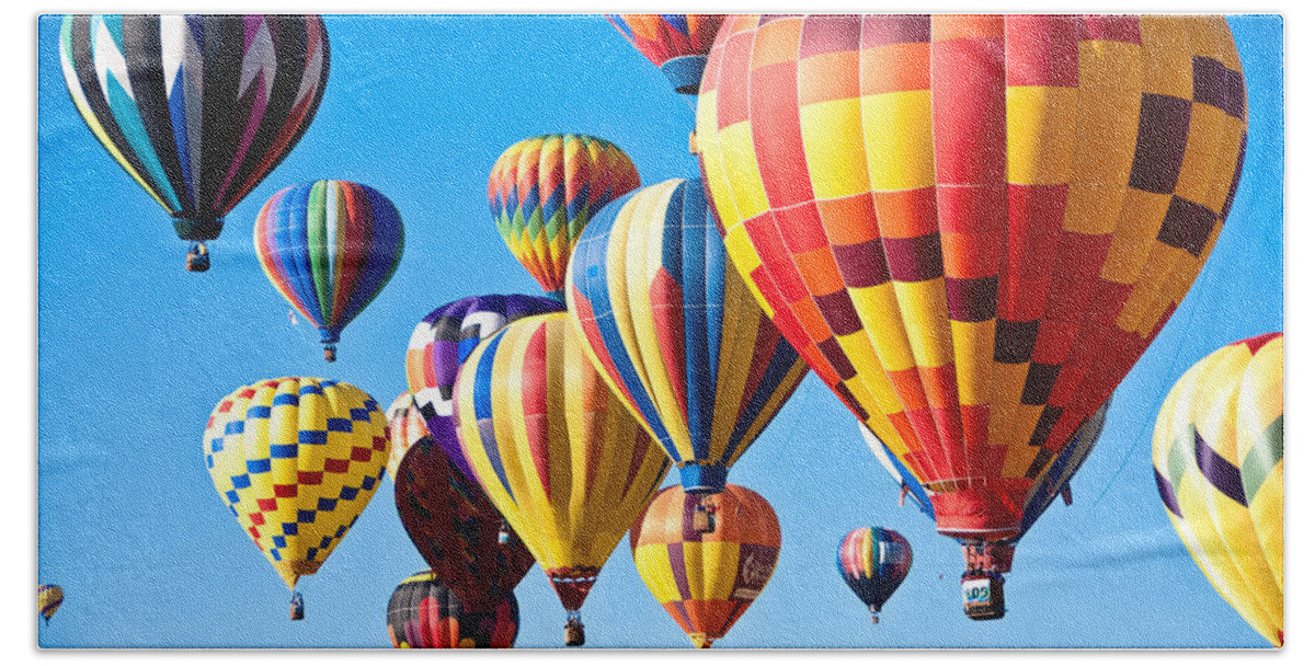 Hot Air Balloons Hand Towel featuring the photograph Sky of Color by Shane Kelly