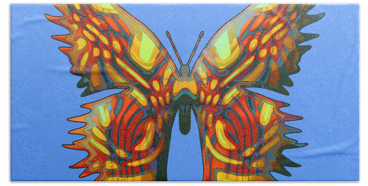 Butterflies Bath Towel featuring the digital art Skyfly Butterfly by Deborah Runham