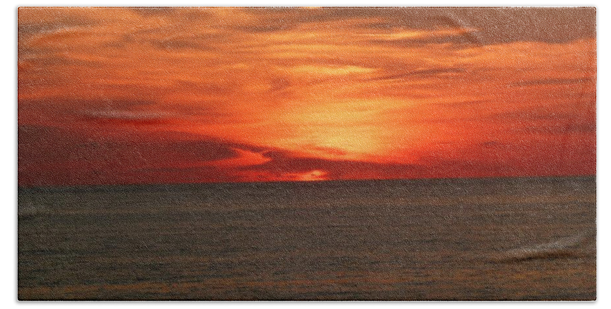 Sunset Hand Towel featuring the photograph Sky's are Orange by Kelly Mills