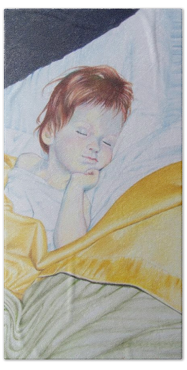 Baby Hand Towel featuring the mixed media Sleeping beauty by Constance Drescher