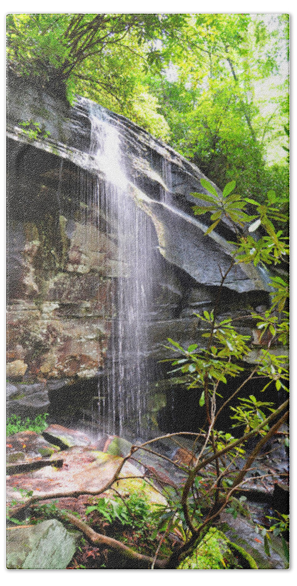 Slick Rock Falls Bath Towel featuring the photograph Slick Rock Falls by Savannah Gibbs