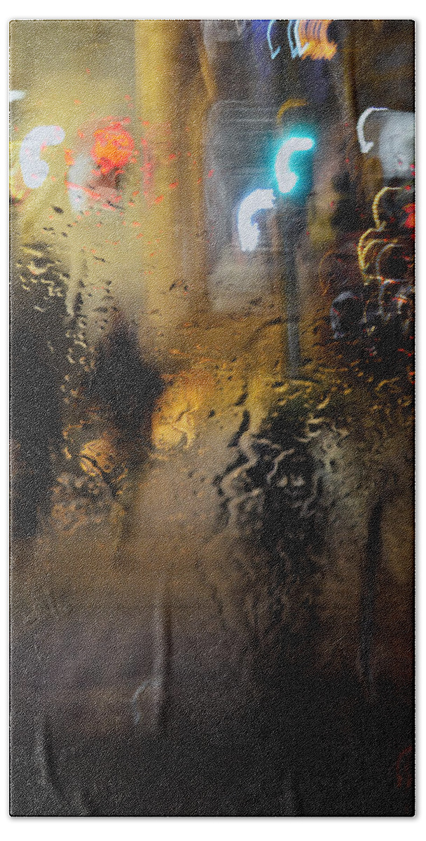 Street Photography Hand Towel featuring the photograph Slippery Disguises In Rain by J C