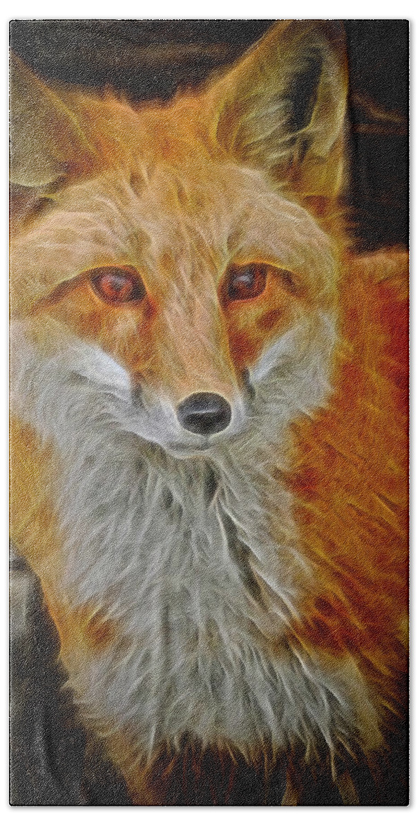Red Fox Bath Sheet featuring the digital art Sly Fox 2 by Ernest Echols