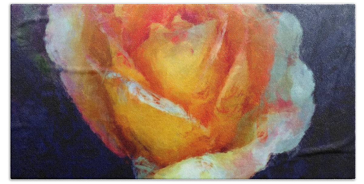 Rose Hand Towel featuring the painting Smoke and Flame by RC DeWinter