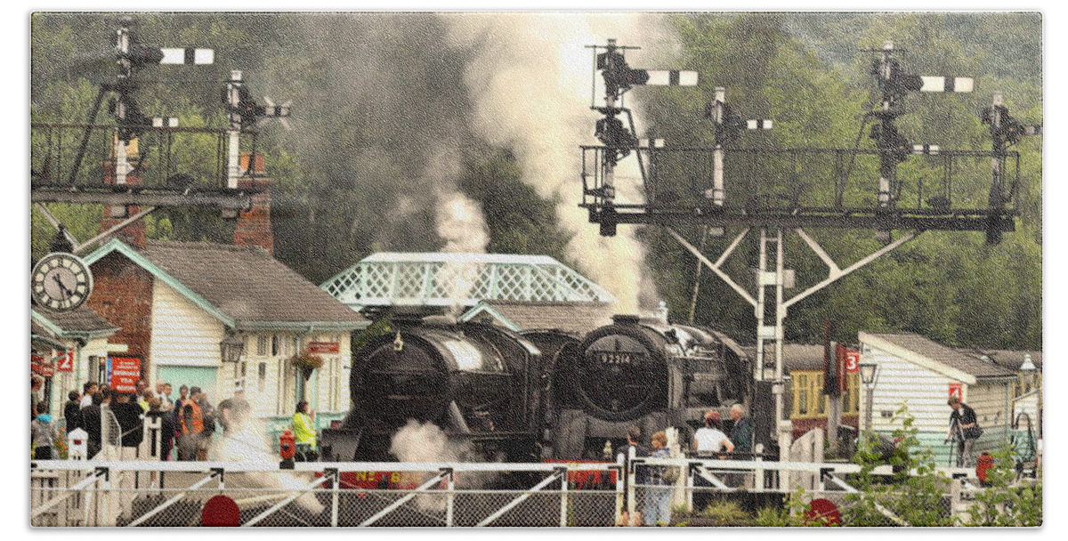 Railways Bath Towel featuring the photograph Smoke And Steam by Richard Denyer