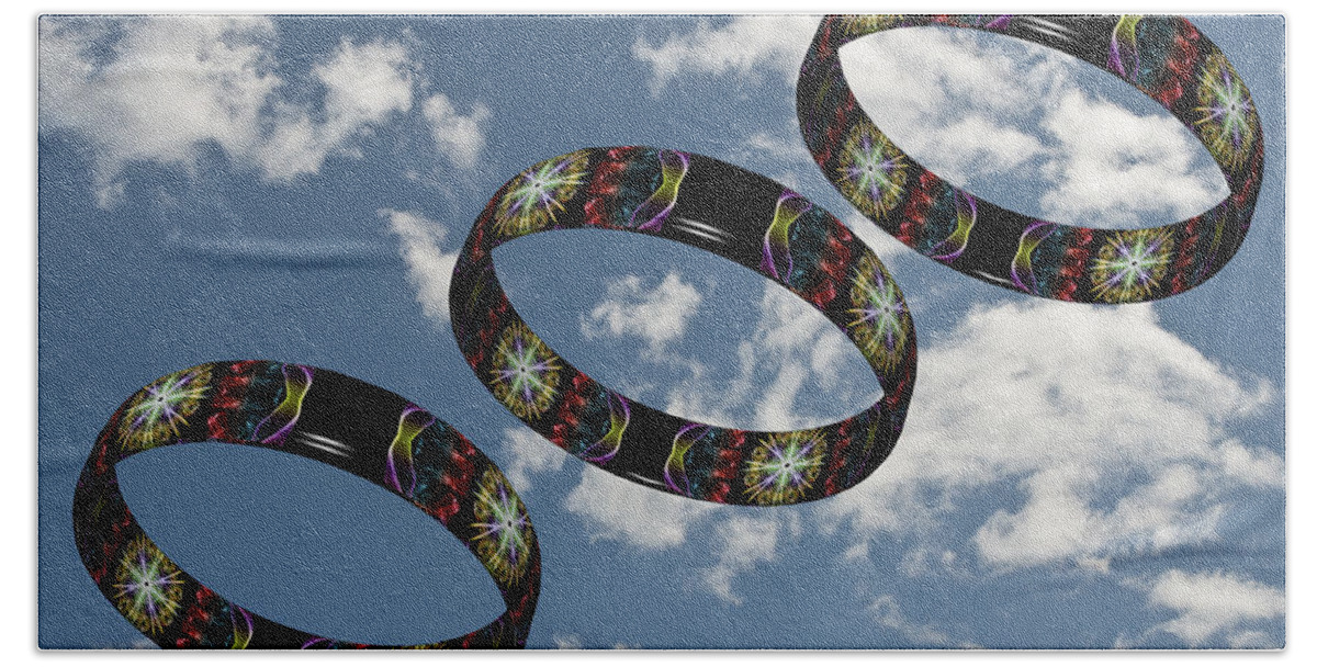 Smoking Trails Bath Towel featuring the photograph Smoke Rings in the Sky 1 by Steve Purnell