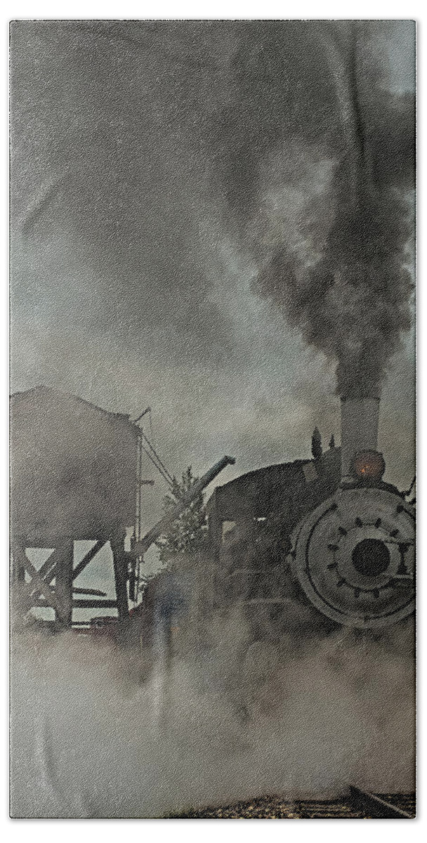 Engine 353 Hand Towel featuring the photograph Smokin Engine 353 by Paul Freidlund