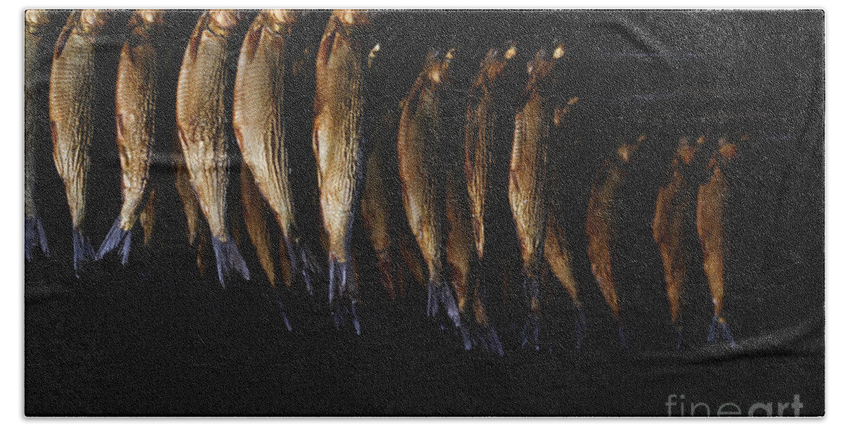 Drying Bath Towel featuring the photograph Smoking fish by Patricia Hofmeester