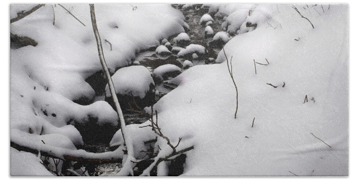 Snow Hand Towel featuring the photograph Snow Creek by Jonas Luis