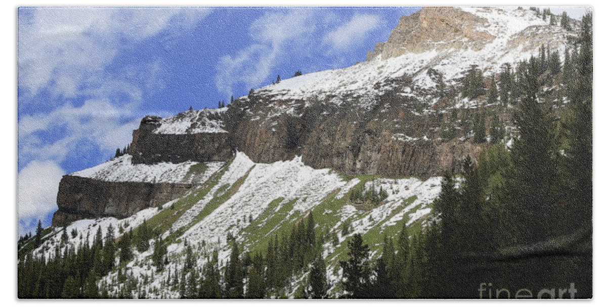 Mountain Bath Towel featuring the photograph Snow in July by Teresa Zieba