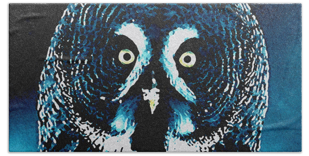 Colette Bath Towel featuring the painting Snow Owl by Colette V Hera Guggenheim