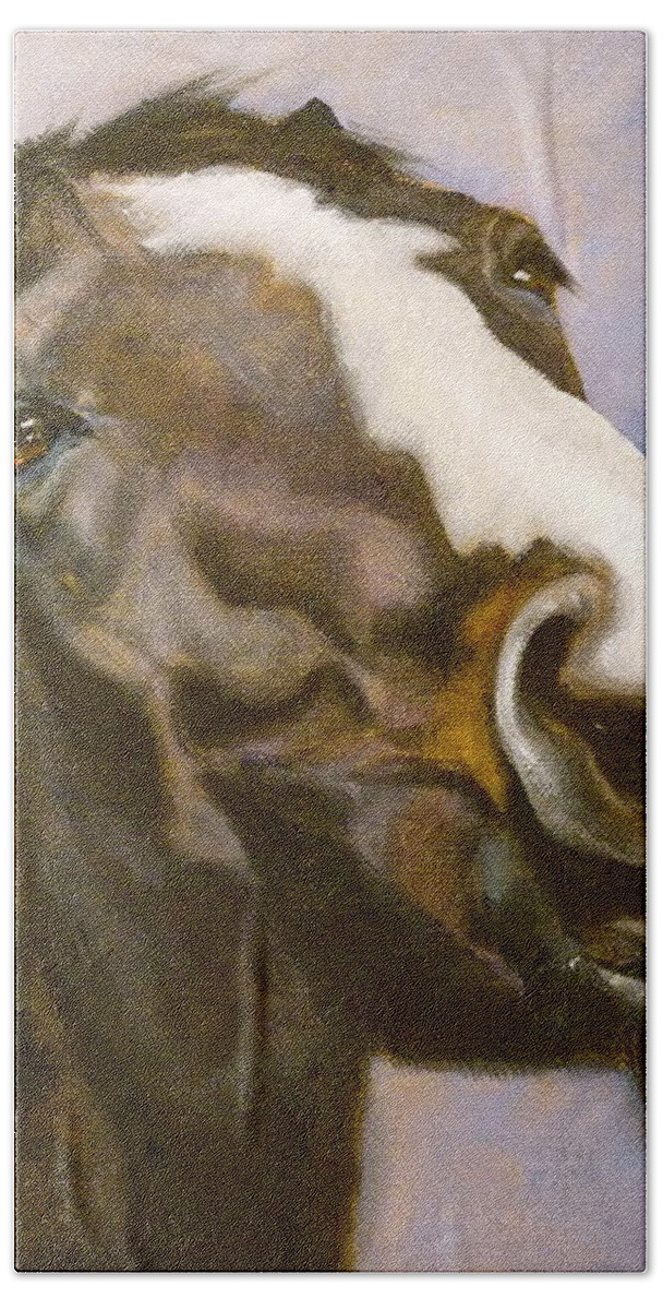 Horse Bath Towel featuring the painting Hot to Trot by Susan A Becker
