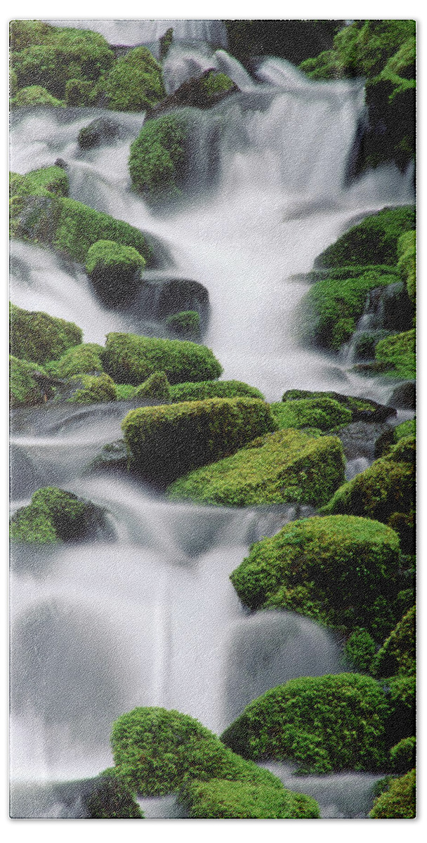 Sol Duc Hand Towel featuring the photograph Sol Duc Stream by Ginny Barklow